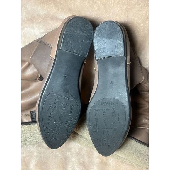 Apepazza Over the Knee Boots Leather Tan Brown Sherpa Women's Size 39 US 6.5. :) - Picture 6 of 6